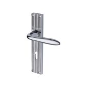 RR5000-PC Heritage Brass Sutton Reeded Lever Lock Polished Chrome finish