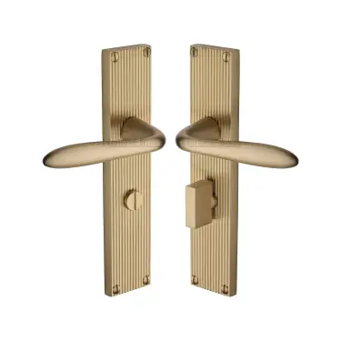 Click Here To Enlarge This Photo Of RR5030-SB Heritage Brass Sutton Reeded Bathroom set Satin Brass finish