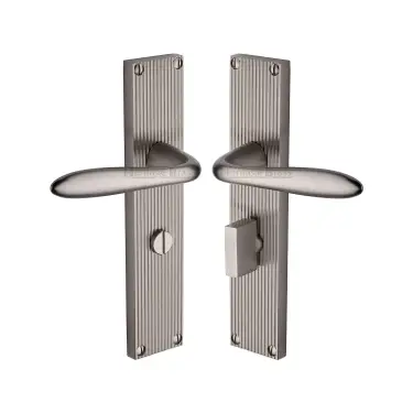 Click Here To Enlarge This Photo Of RR5030-SN Heritage Brass Sutton Reeded Bathroom set Satin Nickel finish