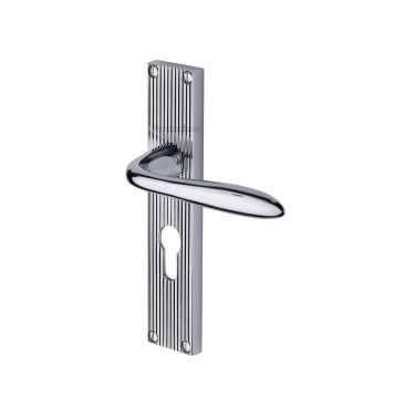 Click Here To Enlarge This Photo Of RR5048-PC Heritage Brass Sutton Reeded Euro Profile Polished Chrome finish