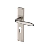 RR5048-SN Heritage Brass Sutton Reeded Euro Profile Satin Nickel finish