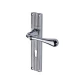 RR6000-PC Heritage Brass Roma Reeded Lever Lock Polished Chrome finish