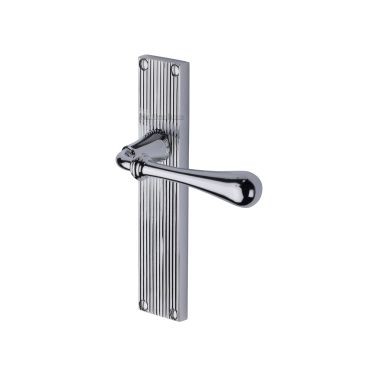 Click Here To Enlarge This Photo Of RR6010-PC Heritage Brass Roma Reeded Lever Latch Polished Chrome finish