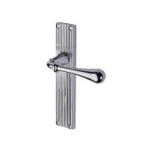RR6010-PC Heritage Brass Roma Reeded Lever Latch Polished Chrome finish