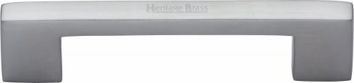 Click Here To Enlarge This Photo Of C0337 96-SC Heritage Brass Cabinet Pull Metro Design 96mm ctc Satin Chrome Finish