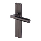 RR7310-MB Heritage Brass Bauhaus Reeded Backplate Lever Latch Matt Bronze finish