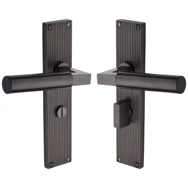 Click Here To Enlarge This Photo Of RR7330-MB Heritage Brass Bauhaus Reeded Backplate Bathroom Set Matt Bronze finish