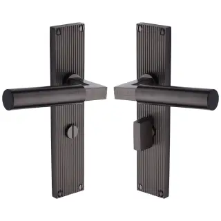 RR7330-MB Heritage Brass Bauhaus Reeded Backplate Bathroom Set Matt Bronze finish