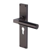RR7348-MB Heritage Brass Bauhaus Reeded Backplate Europrofile Matt Bronze finish
