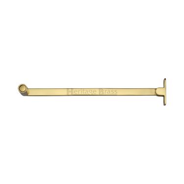 Click Here To Enlarge This Photo Of V1119 6-PB Heritage Brass Casement Stay Roller Arm Design 150mm Polished Brass Finish
