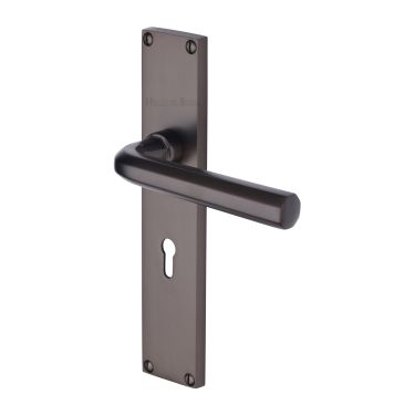 Click Here To Enlarge This Photo Of VT5900-MB Heritage Brass Octave Lever Lock Door Handle on 200mm Plate Matt Bronze finish