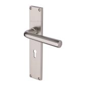 VT5900-SN Heritage Brass Octave Lever Lock Door Handle on 200mm Plate Satin Nickel finish