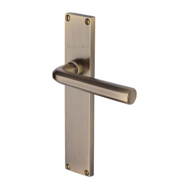 Click Here To Enlarge This Photo Of VT5910-AT Heritage Brass Octave Lever Latch Door Handle on 200mm Plate Antique Brass finish
