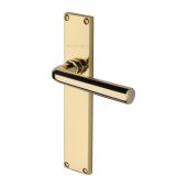 VT5910-PB Heritage Brass Octave Lever Latch Door Handle on 200mm Plate Polished Brass finish