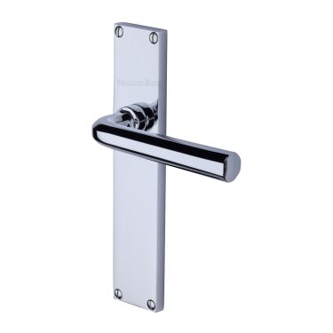 Click Here To Enlarge This Photo Of VT5910-PC Heritage Brass Octave Lever Latch Door Handle on 200mm Plate Polished Chrome finish