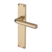 VT5910-SB Heritage Brass Octave Lever Latch Door Handle on 200mm Plate Satin Brass finish