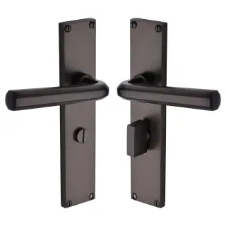 VT5930-MB Heritage Brass Octave Bathroom Set Door Handle on 200mm Plate Matt Bronze finish