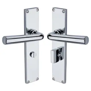 VT5930-PC Heritage Brass Octave Bathroom Set Door Handle on 200mm Plate Polished Chrome finish