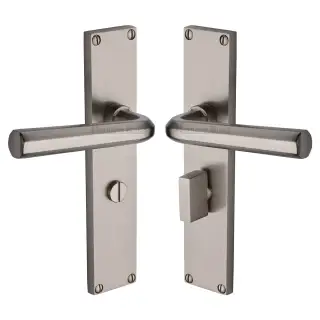 VT5930-SN Heritage Brass Octave Bathroom Set Door Handle on 200mm Plate Satin Nickel finish