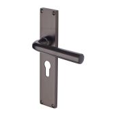 VT5948-MB Heritage Brass Octave Euro Profile Door Handle on 200mm Plate Matt Bronze finish