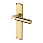 VT6310-PB Heritage Brass Bauhaus Lever Latch Door Handle on 200mm Plate Polished Brass finish