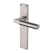 VT6310-SN Heritage Brass Bauhaus Lever Latch Door Handle on 200mm Plate Satin Nickel finish