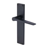 VT8110-BKMT Heritage Brass Gio Lever Latch Door Handle on 200mm Plate Matt Black finish