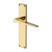 VT8110-PB Heritage Brass Gio Lever Latch Door Handle on 200mm Plate Polished Brass finish