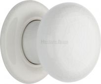 7010-PR Heritage Brass White Crackle Mortice Knob with Porcelain Base