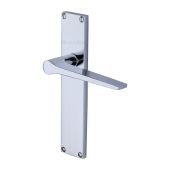 VT8110-PC Heritage Brass Gio Lever Latch Door Handle on 200mm Plate Polished Chrome finish