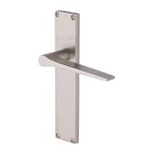 VT8110-SN Heritage Brass Gio Lever Latch Door Handle on 200mm Plate Satin Nickel finish