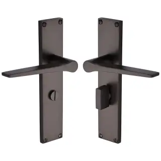 VT8130-MB Heritage Brass Gio Bathroom Set Door Handle on 200mm Plate Matt Bronze finish