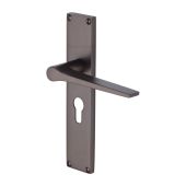 VT8148-MB Heritage Brass Gio Euro Profile Door Handle on 200mm Plate Matt Bronze finish
