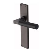 VT9310-MB Heritage Brass Bauhaus Knurled Lever Latch Door Handle on 200mm Plate Matt Bronze finish