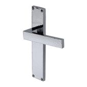 VTH3310-PC Heritage Brass Delta Hammered Lever Latch Door Handle on 200mm Plate Polished Chrome finish
