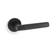 AW210BL - Alexander & Wilks Harrier Knurled Lever on Round Rose - Black