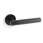 AW220BL - Alexander & Wilks Spitfire Knurled Lever on Round Rose - Black