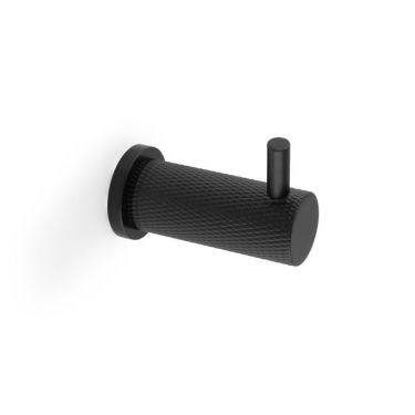 Click Here To Enlarge This Photo Of AW775BL - Alexander & Wilks Brunel Diamond Knurled Coat Hook Black