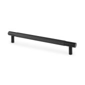 AW810-160-BL - Alexander & Wilks Brunel Knurled T-Bar Cupboard Handle - Black - Centres 160mm