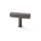 AW801R-55-DBZPVD - Alexander & Wilks Reeded T-Bar Cupboard Knob 55mm - Dark Bronze