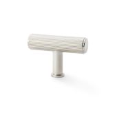 AW801R-55-PN - Alexander & Wilks Reeded T-Bar Cupboard Knob 55mm - Polished Nickel