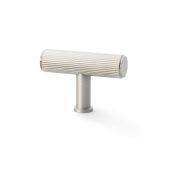 AW801R-55-SN - Alexander & Wilks Reeded T-Bar Cupboard Knob 55mm - Satin Nickel