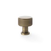 AW807R-29-AB - Alexander & Wilks Lucia Reeded Cupboard Knob 29mm - Antique Brass