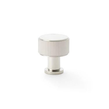 Click Here To Enlarge This Photo Of AW807R-29-PNPVD - Alexander & Wilks Lucia Reeded Cupboard Knob 29mm - Polished Nickel PVD