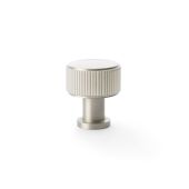 AW807R-29-SN - Alexander & Wilks Lucia Reeded Cupboard Knob 29mm - Satin Nickel