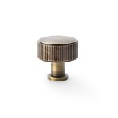 AW807R-35-AB - Alexander & Wilks Lucia Reeded Cupboard Knob 35mm - Antique Brass