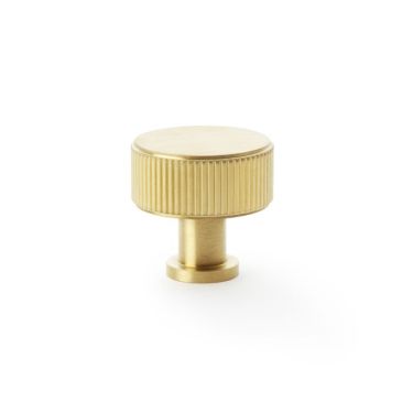 Click Here To Enlarge This Photo Of AW807R-35-SBPVD - Alexander & Wilks Lucia Reeded Cupboard Knob 35mm - Satin Brass