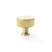 AW807R-35-SBPVD - Alexander & Wilks Lucia Reeded Cupboard Knob 35mm - Satin Brass