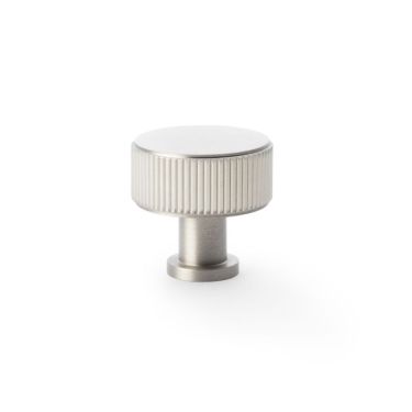 Click Here To Enlarge This Photo Of AW807R-35-SN - Alexander & Wilks Lucia Reeded Cupboard Knob 35mm - Satin Nickel