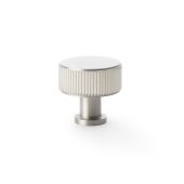 AW807R-35-SN - Alexander & Wilks Lucia Reeded Cupboard Knob 35mm - Satin Nickel